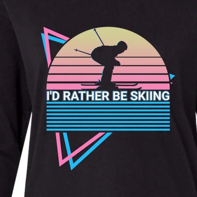 Id Rather Be Skiing Top Funny Gift Skier Girl Boy Gift For Skier Womens Cotton Relaxed Long Sleeve T-Shirt