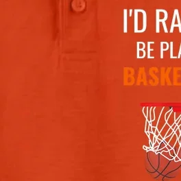 I'd Rather Be Playing Basketball - Basketball Player Dry Zone Grid Performance Polo