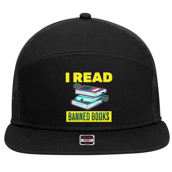 I Read Banned Books Politically Incorrect Anti Censorship 7 Panel Mesh Trucker Snapback Hat