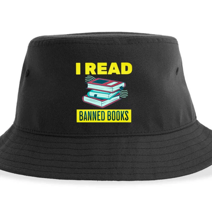 I Read Banned Books Politically Incorrect Anti Censorship Sustainable Bucket Hat