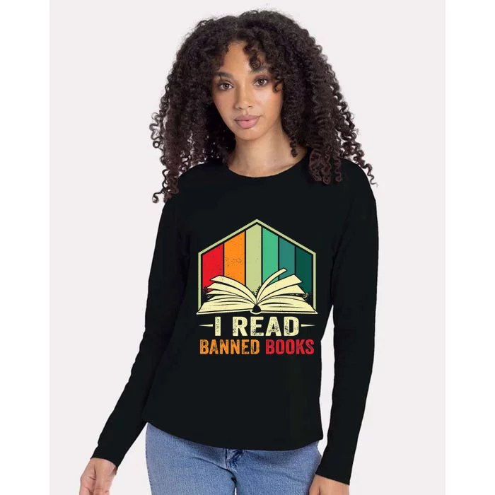 I Read Banned Books Week Librarian Freedom Reader Nerd Womens Cotton Relaxed Long Sleeve T-Shirt