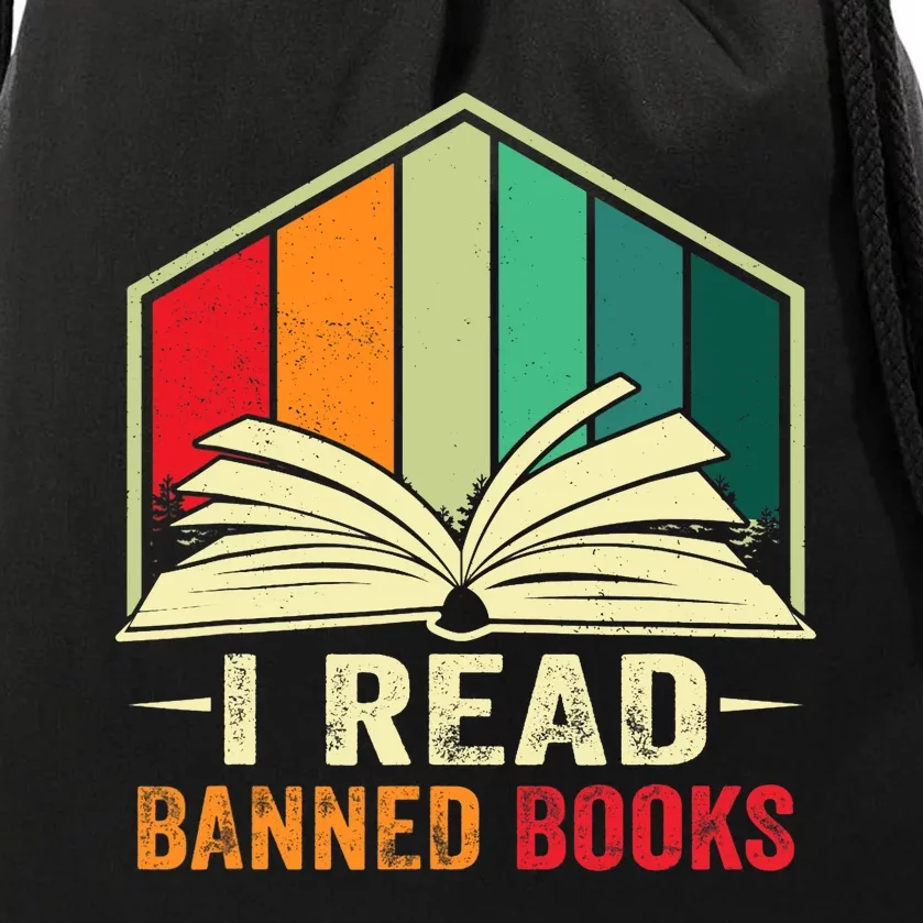 I Read Banned Books Week Librarian Freedom Reader Nerd Drawstring Bag