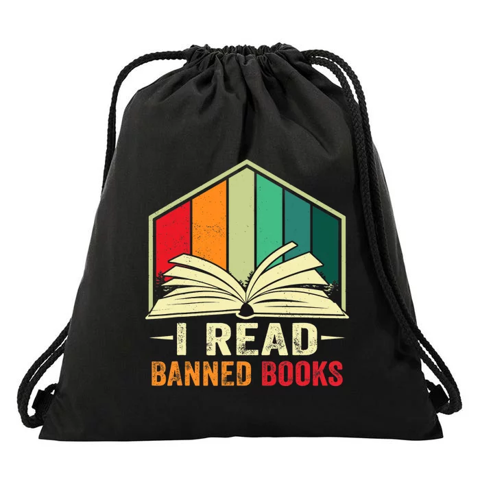 I Read Banned Books Week Librarian Freedom Reader Nerd Drawstring Bag