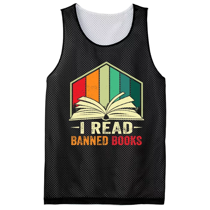 I Read Banned Books Week Librarian Freedom Reader Nerd Mesh Reversible Basketball Jersey Tank