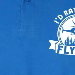 Id Rather Be Flying Funny Helicopter Pilot Gift Softstyle Adult Sport Polo