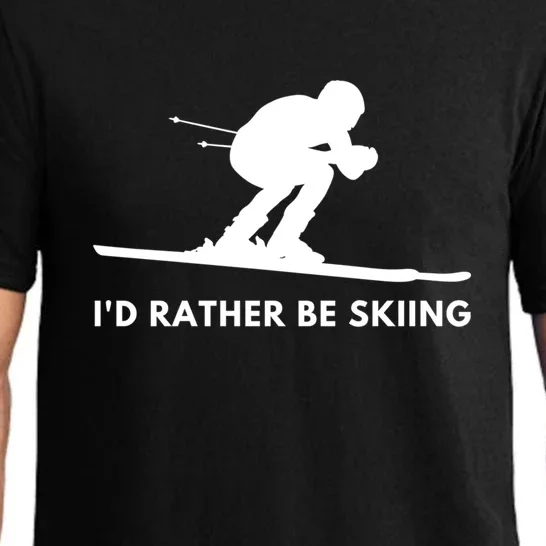 Id Rather Be Skiing Funny Ski Skier Gift Pajama Set