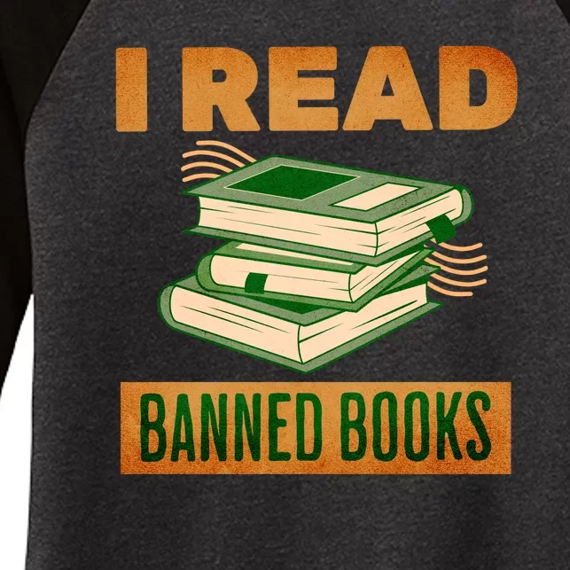 I Read Banned Books Politically Incorrect Anti Censorship Women's Tri-Blend 3/4-Sleeve Raglan Shirt