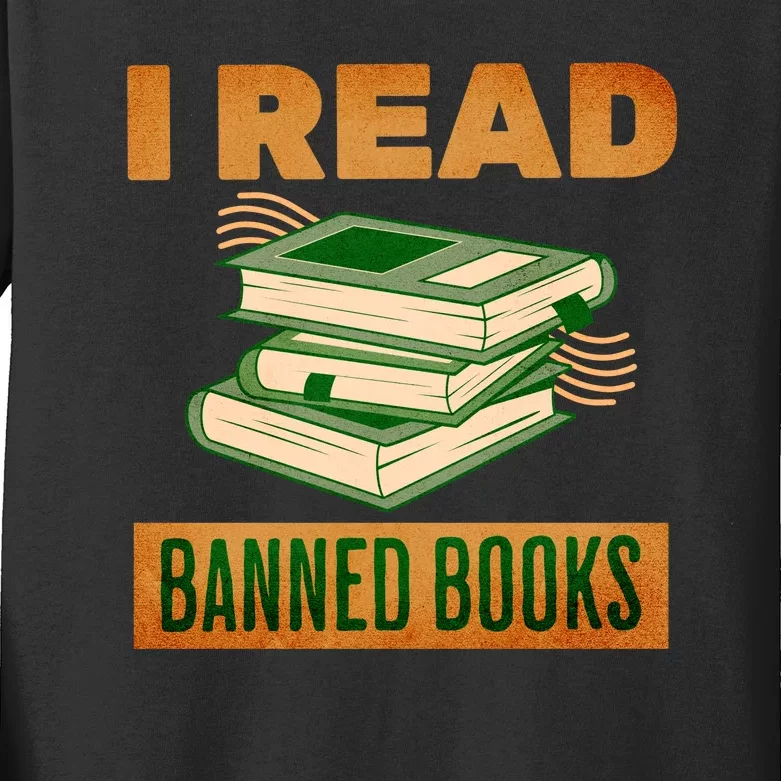 I Read Banned Books Politically Incorrect Anti Censorship Kids Long Sleeve Shirt