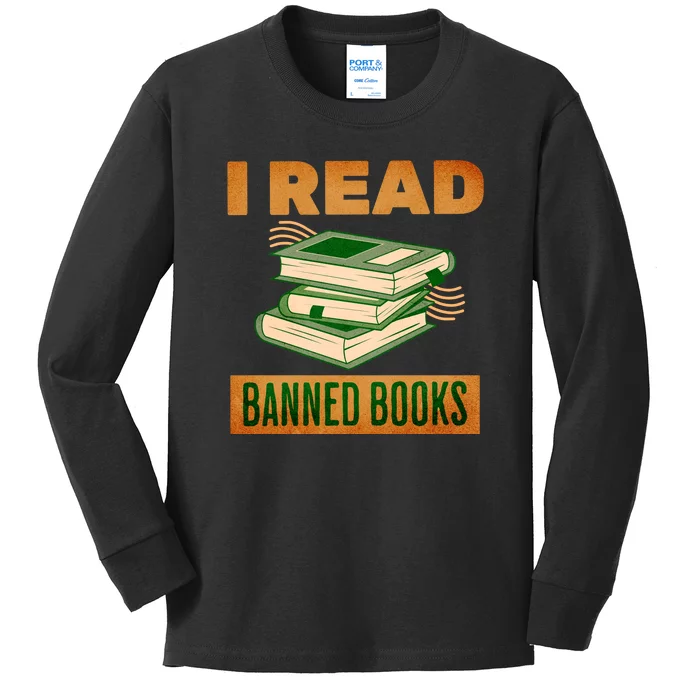 I Read Banned Books Politically Incorrect Anti Censorship Kids Long Sleeve Shirt