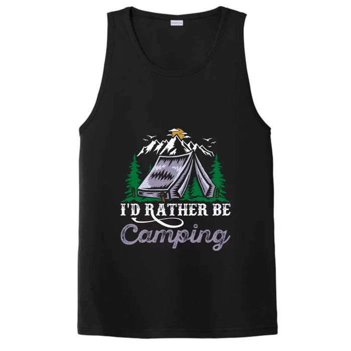 Id Rather Be Camping Wilderness Holiday Gift Tent Performance Tank