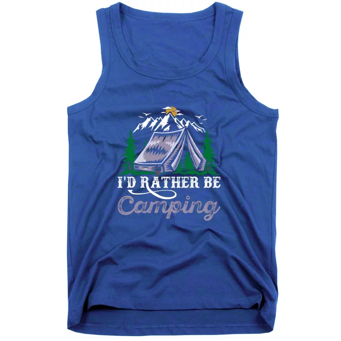 Id Rather Be Camping Wilderness Holiday Gift Tent Tank Top