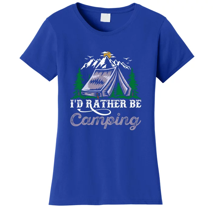 Id Rather Be Camping Wilderness Holiday Gift Tent Women's T-Shirt