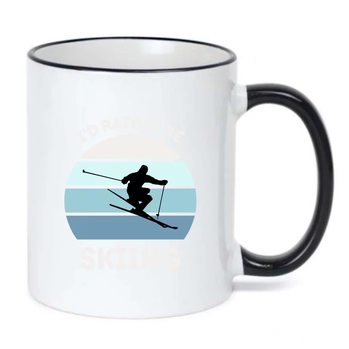 Id Rather Be Skiing Funny Skiing Gift For Skier Black Color Changing Mug