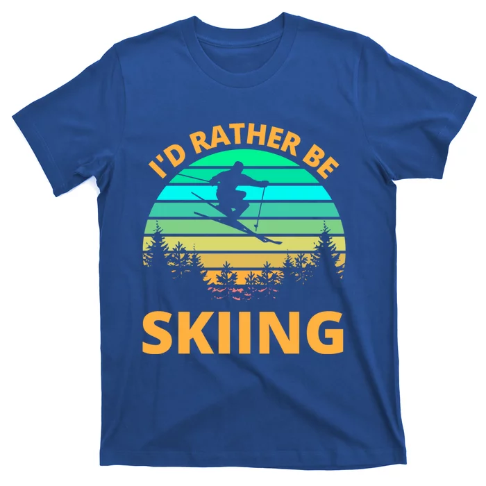 Id Rather Be Snowboarding Retro Vintage Snowboard Skiing Gift T-Shirt