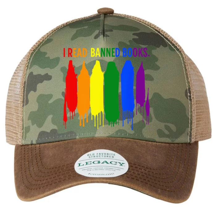 I Read Banned Books Week Rainbow LGBT Book Lover Teacher Legacy Tie Dye Trucker Hat