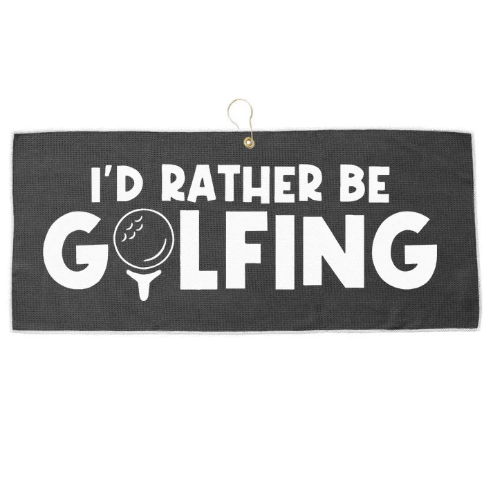 Id Rather Be Golfing Vintage Gift For Golf Lovers Golfers Large Microfiber Waffle Golf Towel