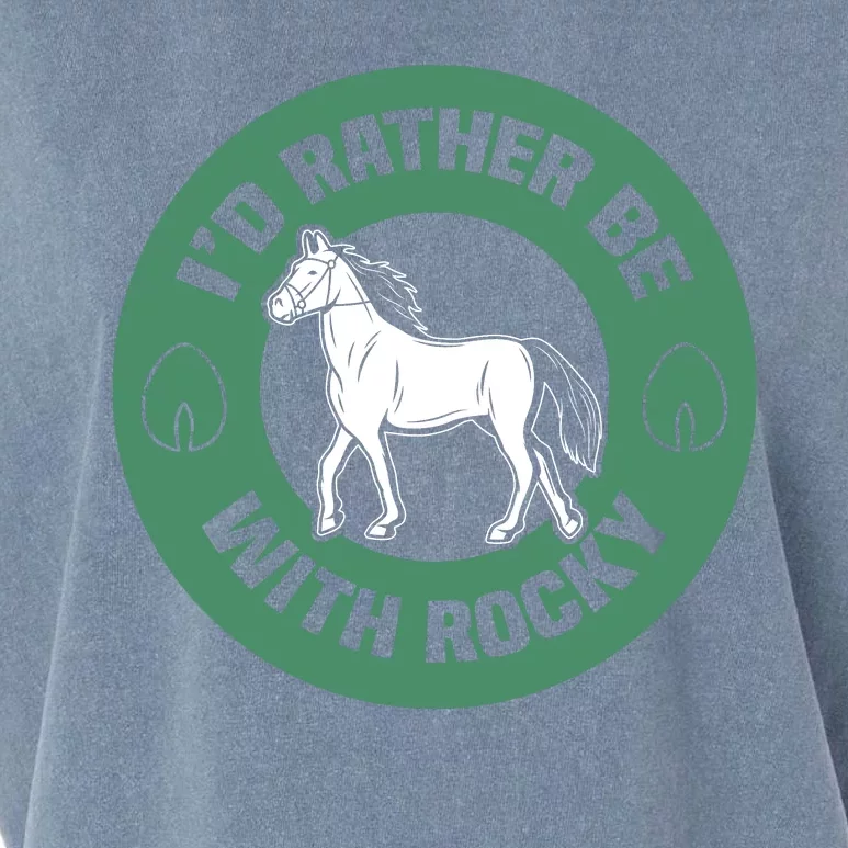 I'd Rather Be With Horse Garment-Dyed Women's Muscle Tee