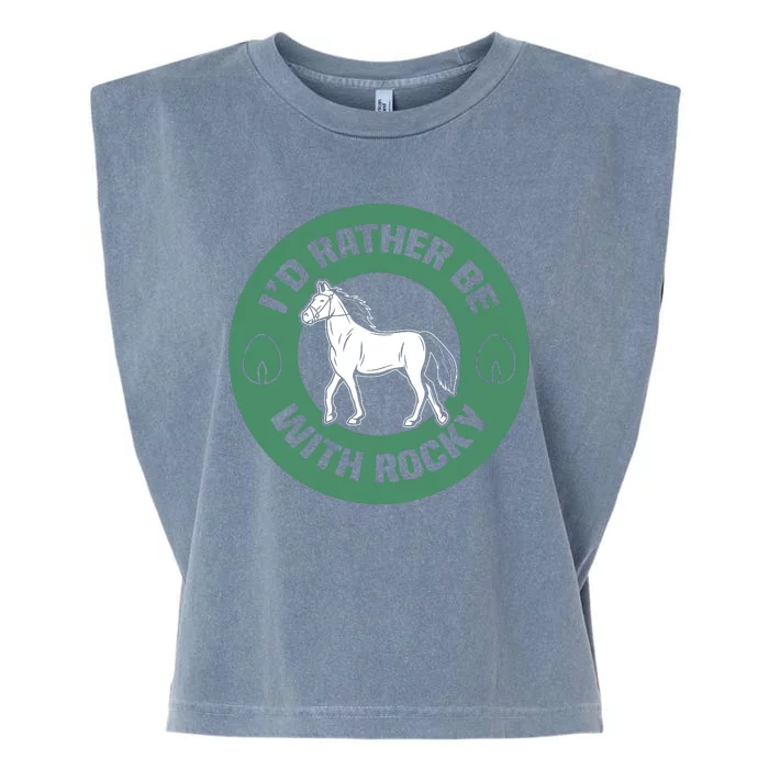 I'd Rather Be With Horse Garment-Dyed Women's Muscle Tee