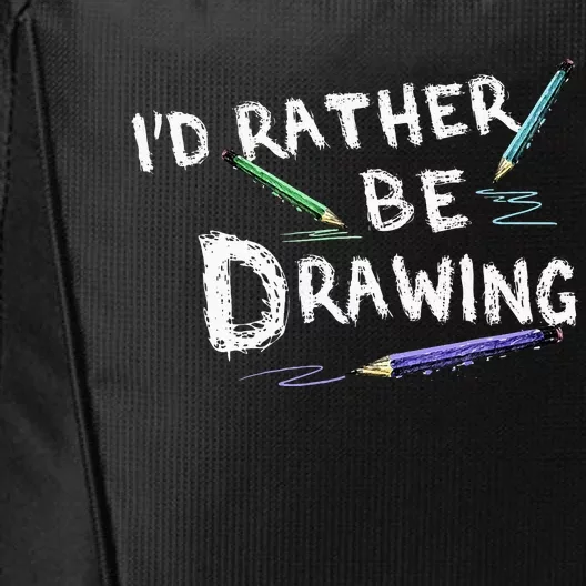 ID Rather Be Drawing Draw Sketch Pencil Artist Lovers City Backpack