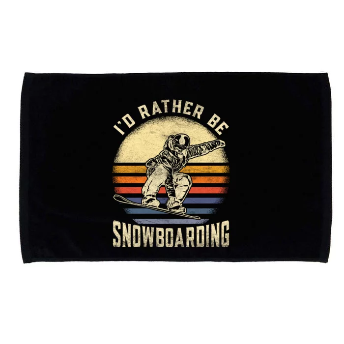 Id Rather Be Snowboarding Vintage For Snowboarder Boarding Gift Microfiber Hand Towel