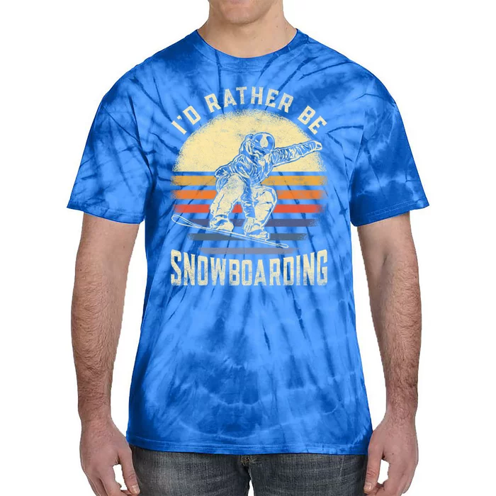 Id Rather Be Snowboarding Vintage For Snowboarder Boarding Gift Tie-Dye T-Shirt