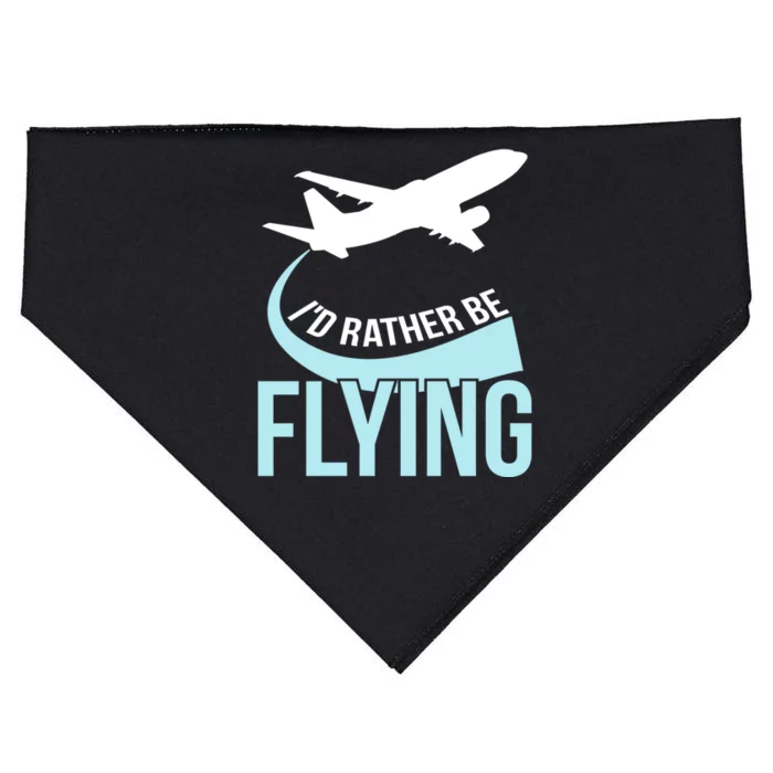 Id Rather Be Flying Great Gift Funny Airplane Pilot Gift USA-Made Doggie Bandana