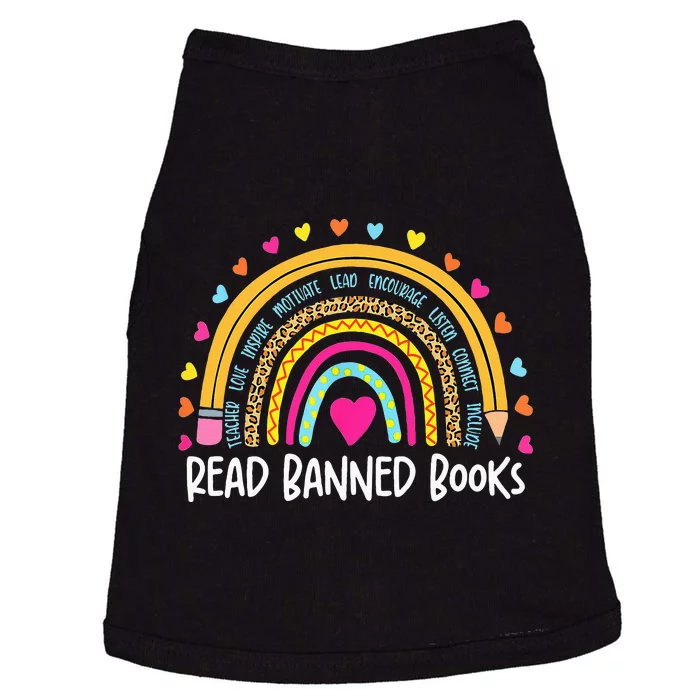 I Read Banned Books Rainbow Readers Reading Gift Doggie Tank