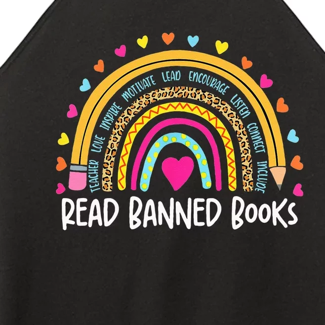 I Read Banned Books Rainbow Readers Reading Gift Women’s Perfect Tri Rocker Tank