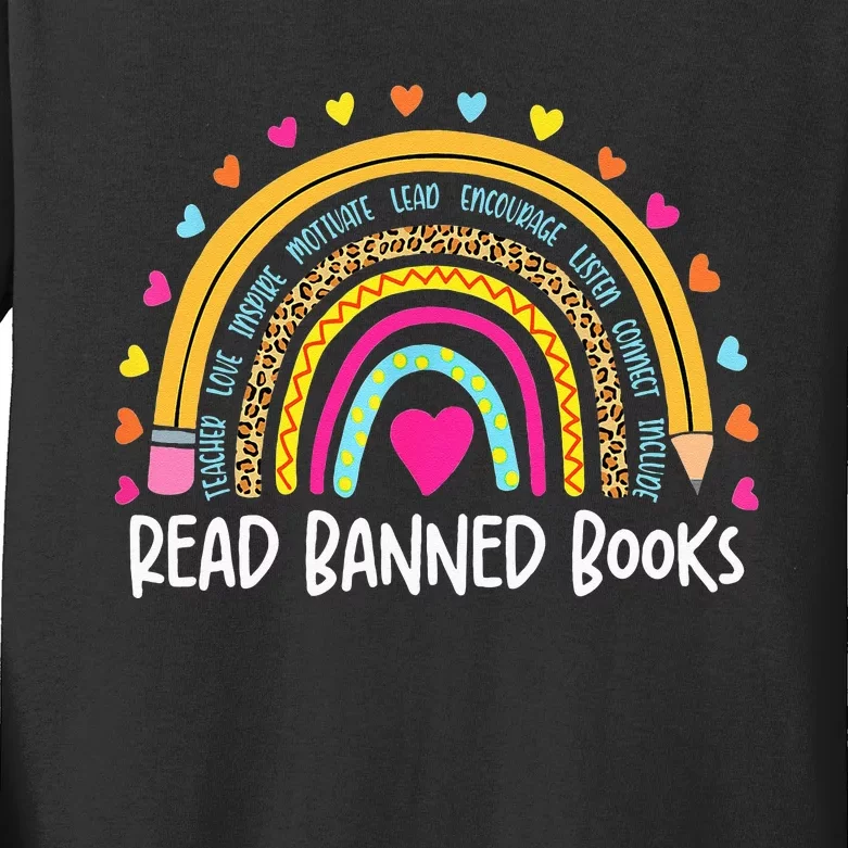 I Read Banned Books Rainbow Readers Reading Gift Kids Long Sleeve Shirt