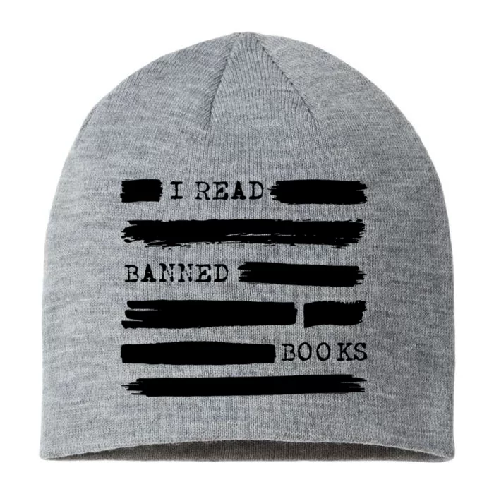 I Read Banned Books Banned Books Week Gift Librarian Teacher 8 1/2in Sustainable Knit Beanie