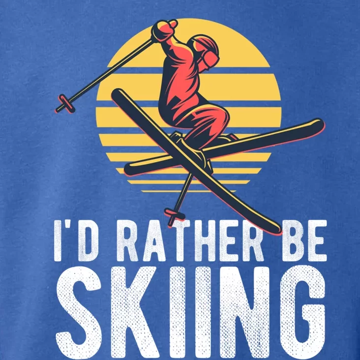 Id Rather Be Skiing Activity Sport Skiing Travel Cute Gift Toddler Hoodie