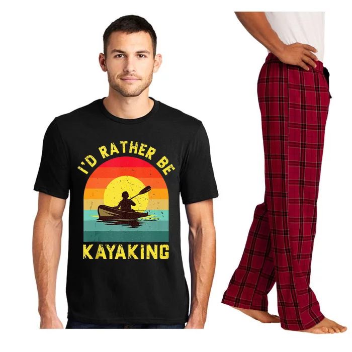 Id Rather Be Kayaking Vintage Distressed Kayak Lover Gift Pajama Set