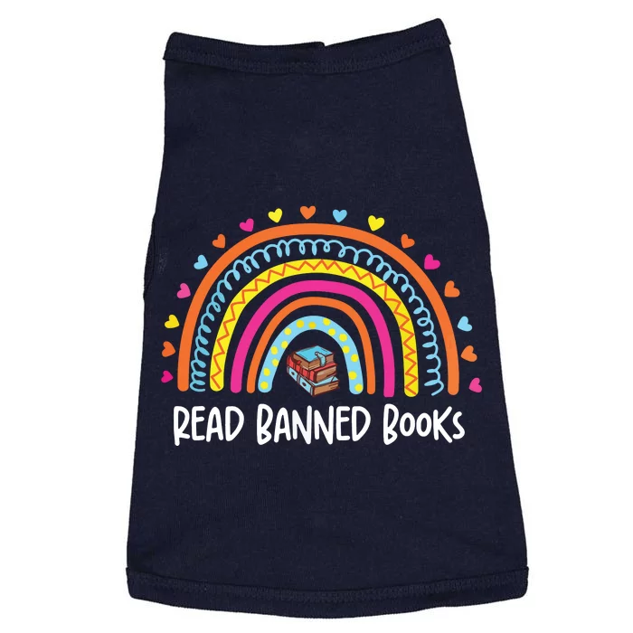 I Read Banned Books Rainbow Readers Reading Gift Doggie Tank