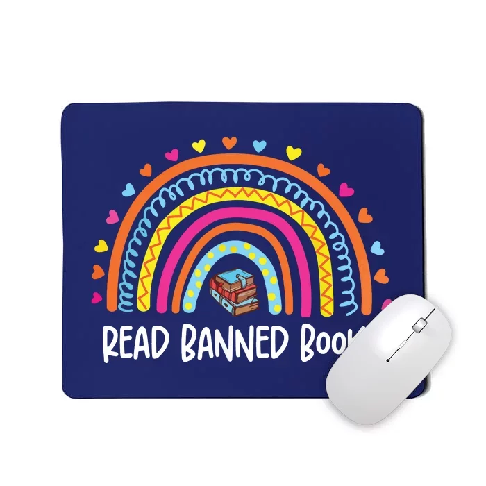 I Read Banned Books Rainbow Readers Reading Gift Mousepad