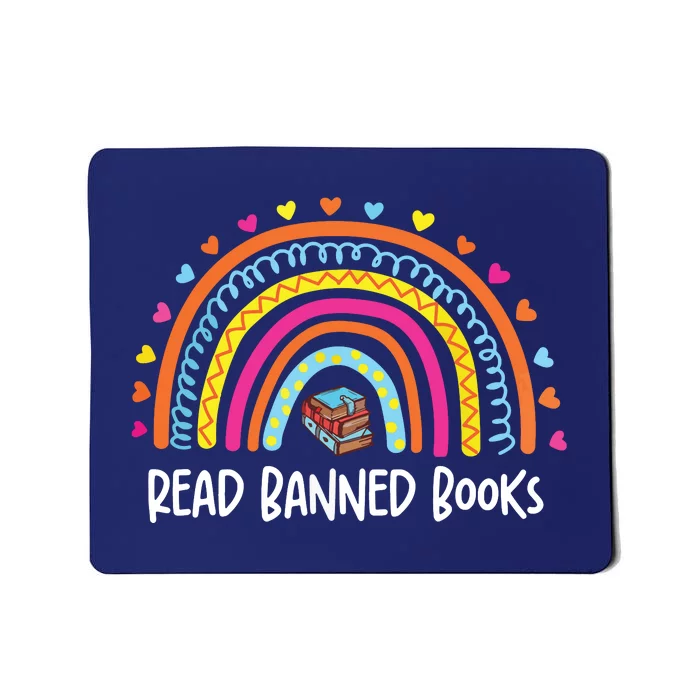 I Read Banned Books Rainbow Readers Reading Gift Mousepad