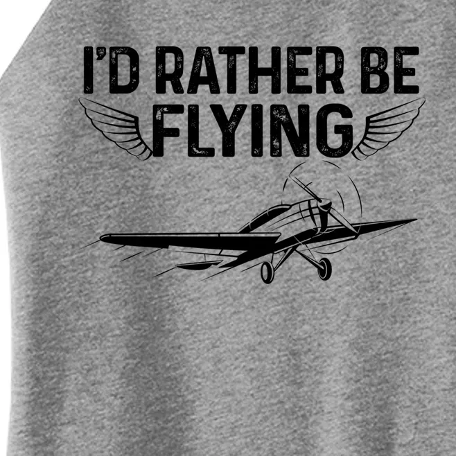 Id Rather Be Flying Legendary Funny Airplane Pilot Tee Gift Women’s Perfect Tri Rocker Tank