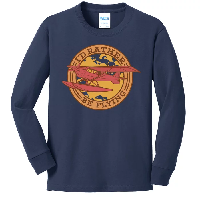 I'd Rather Be Flying Kids Long Sleeve Shirt