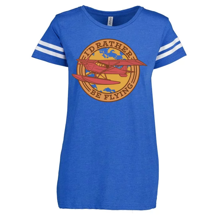 I'd Rather Be Flying Enza Ladies Jersey Football T-Shirt