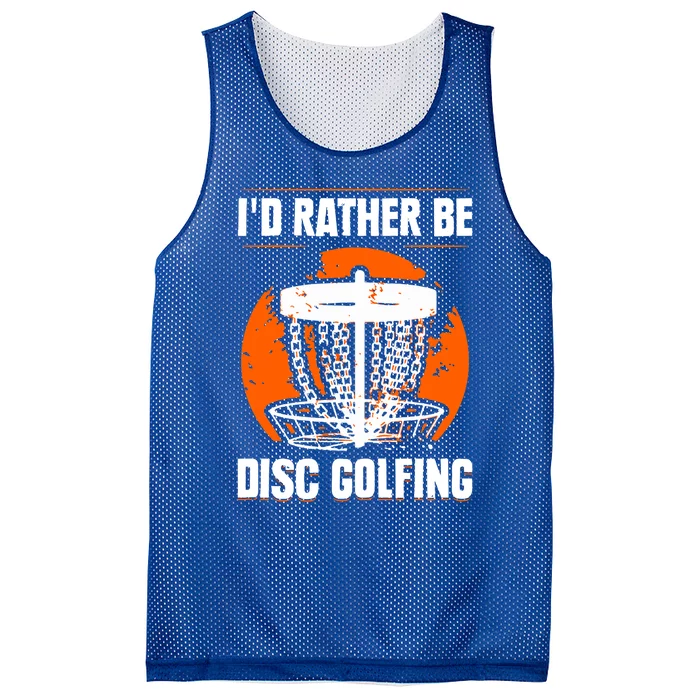 Id Rather Be Disc Golfing Disc Golf Hobby Discs Golfer Cute Gift Mesh Reversible Basketball Jersey Tank