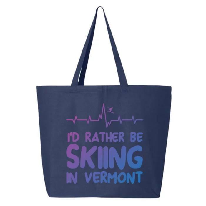 Id Rather Be Skiing In Vermont Skiing Gift 25L Jumbo Tote