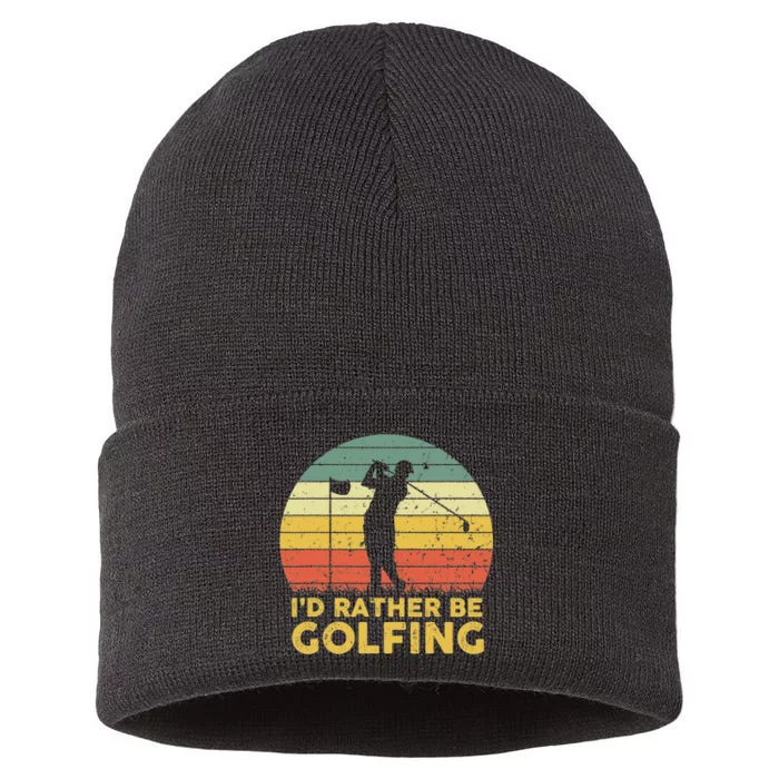 I’d Rather Be Golfing Golf Quotes Sayings Sustainable Knit Beanie