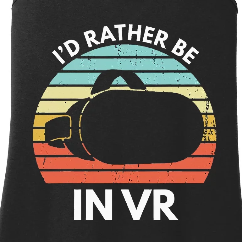 ID Rather Be In Vr Funny Virtual Reality Gamer Ladies Essential Tank