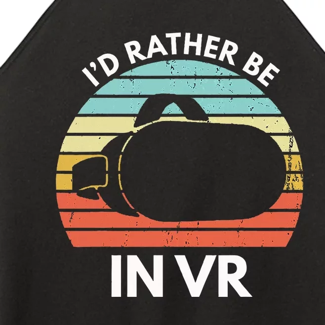 ID Rather Be In Vr Funny Virtual Reality Gamer Women’s Perfect Tri Rocker Tank