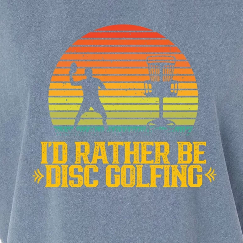 Id Rather Be Disc Golfing Discs Golfer Disc Golf Hobby Gift Garment-Dyed Women's Muscle Tee