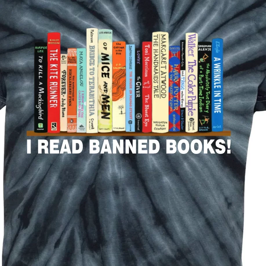 I Read Banned Books Kids Tie-Dye T-Shirt