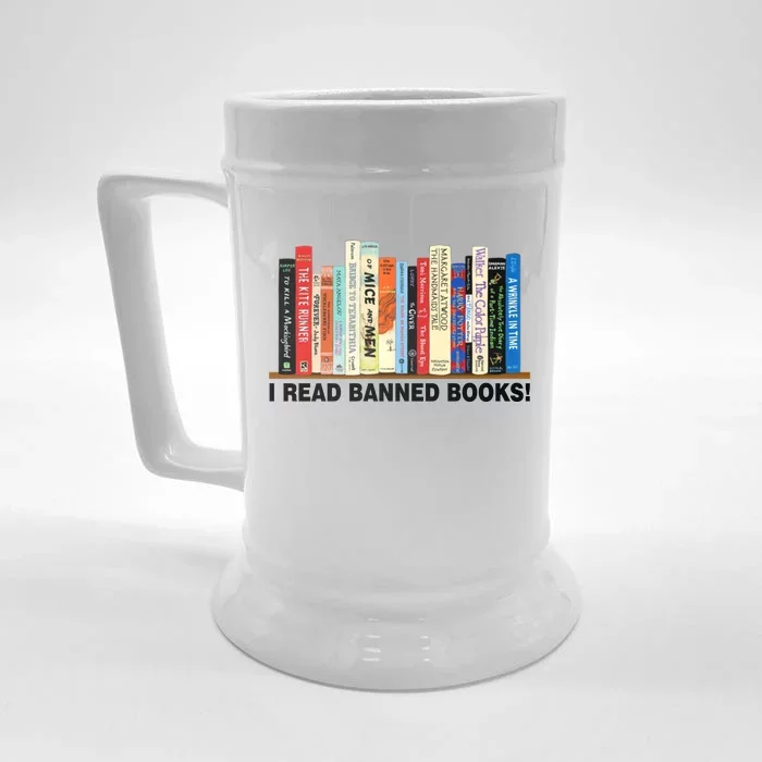 I Read Banned Books Front & Back Beer Stein