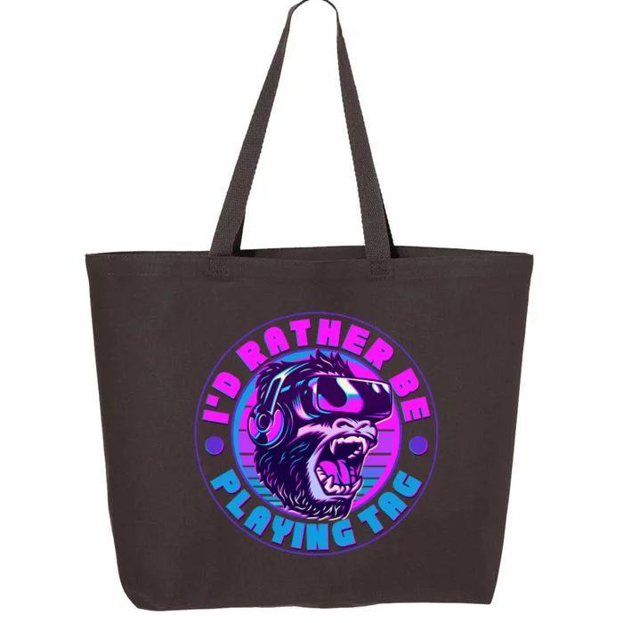 ID Rather Be Playing Tag Vr Gamer Ape Gorilla 25L Jumbo Tote