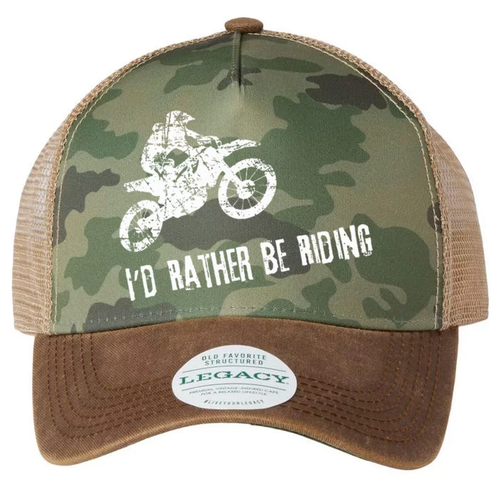 Id Rather Be Riding Cool Dirt Bike Legacy Tie Dye Trucker Hat