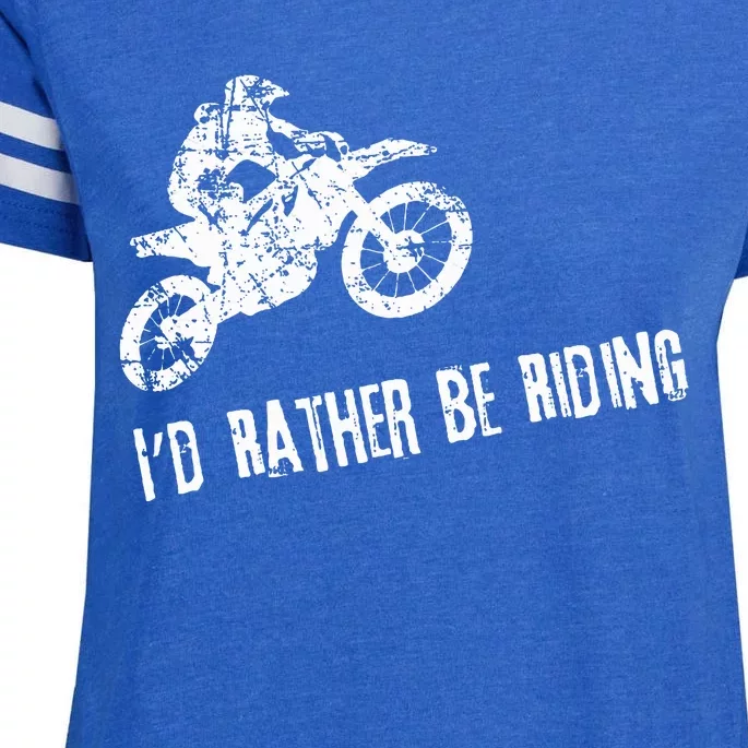 Id Rather Be Riding Cool Dirt Bike Enza Ladies Jersey Football T-Shirt