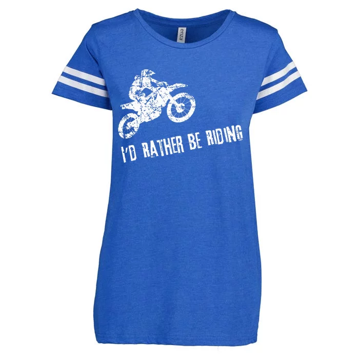 Id Rather Be Riding Cool Dirt Bike Enza Ladies Jersey Football T-Shirt